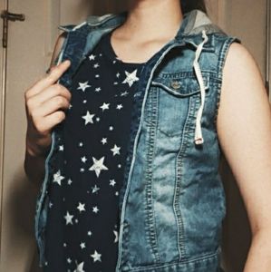 Mudd Jean Vest with Detachable Hood